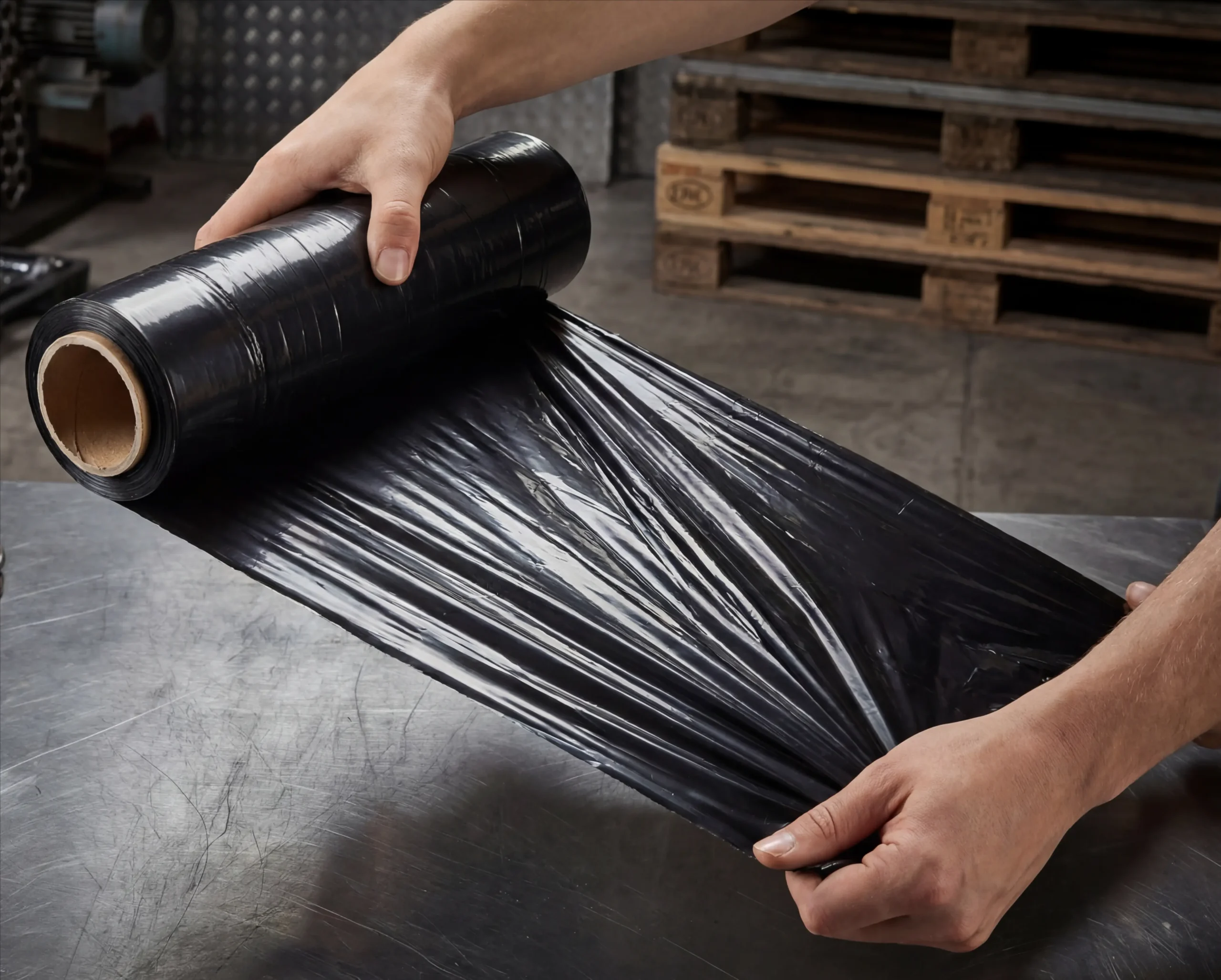 Playo negro stretch film